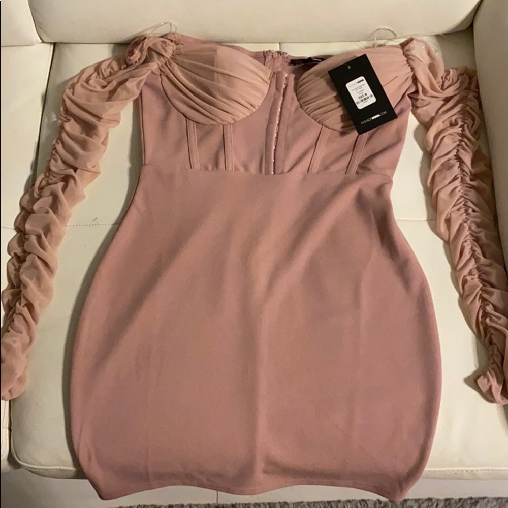 Nude sexy corset dress